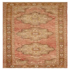Türkei Anatoly Bereich Teppiche - Wolle Braun Elfenbein Rosa Rot Design - 92953
