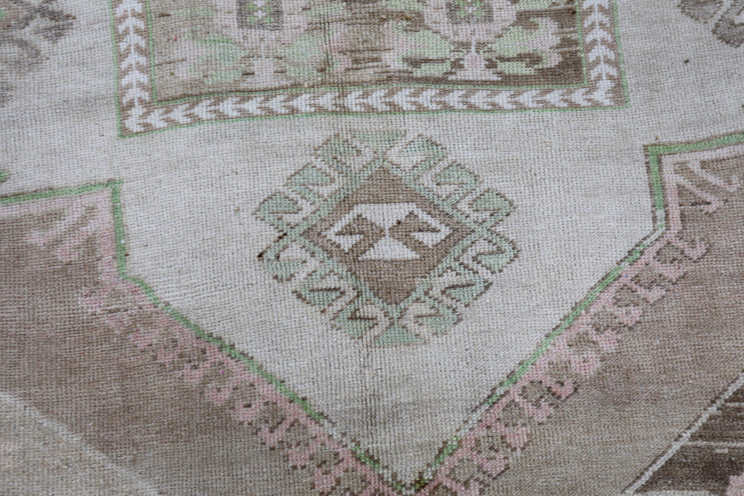 Türkei Anatoly Bereich Teppiche - Wolle Braun Elfenbein Rosa Taupe Design - 93018 im Zustand „Hervorragend“ im Angebot in Dallas, TX
