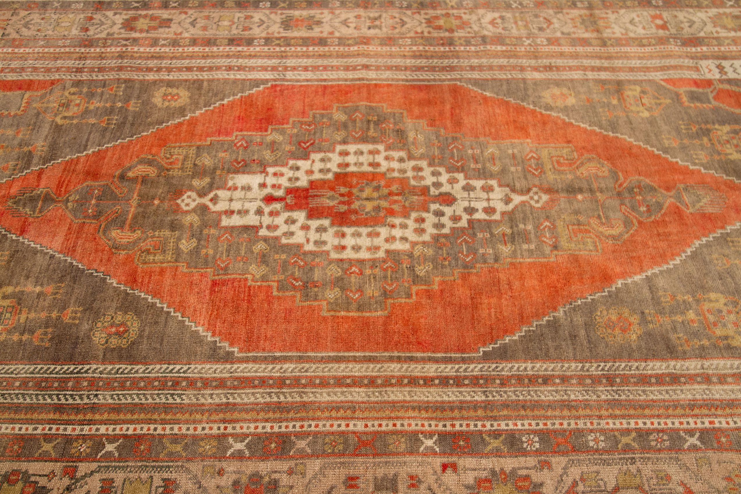 Türkei Anatoly Bereich Teppiche - Wolle Braun Elfenbein Rot Design - 92759 im Zustand „Hervorragend“ im Angebot in Dallas, TX