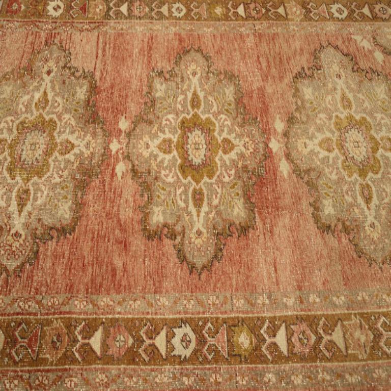 Türkei Anatoly Bereich Teppiche - Wolle Braun Elfenbein Rot Design - 92975 (20. Jahrhundert) im Angebot