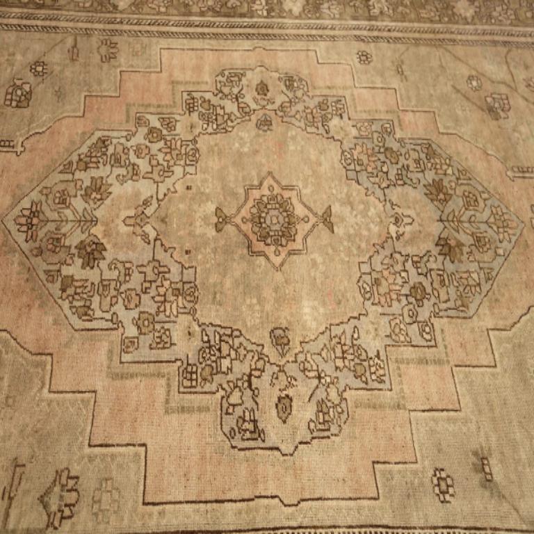 Türkei Anatoly Bereich Teppiche - Wolle Braun Elfenbein Taupe Design - 92969 (20. Jahrhundert) im Angebot