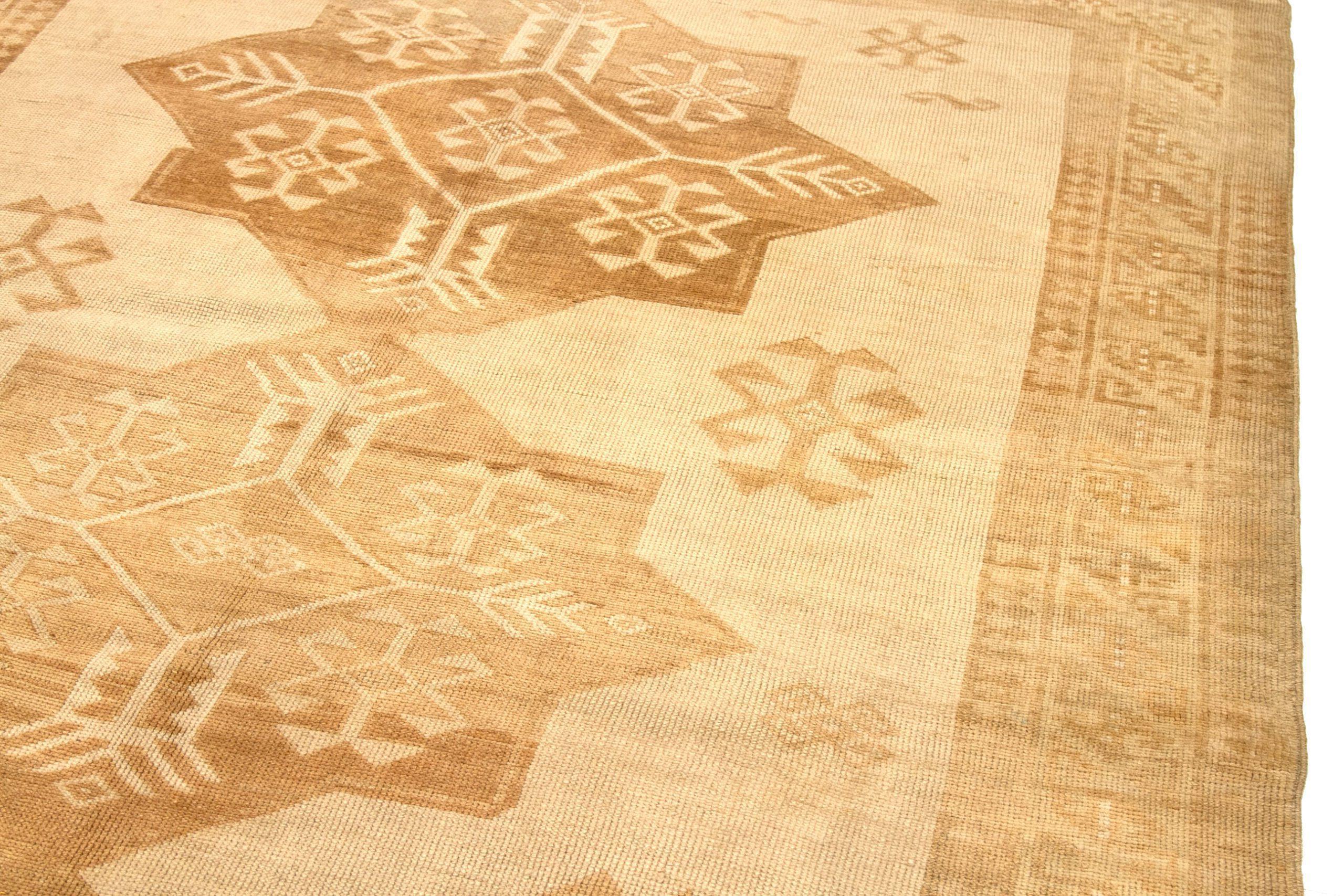 Türkei Anatoly Bereich Teppiche - Wolle Braun Elfenbein Gelb Design - 92789 (20. Jahrhundert) im Angebot
