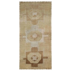 Türkei Anatoly Bereich Teppiche - Wolle Brown Elfenbein Gelb Design - 93027