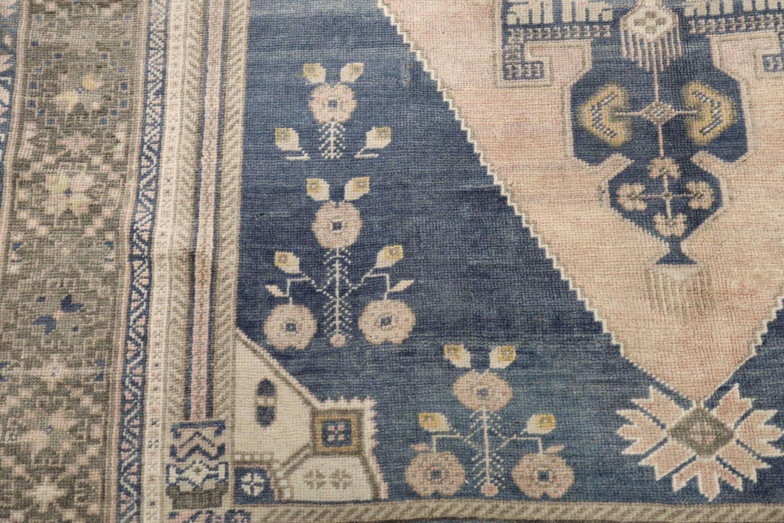 Türkei Anatoly Bereich Teppiche - Wolle Braun Marineblau Rosa Design - 93041 im Zustand „Hervorragend“ im Angebot in Dallas, TX