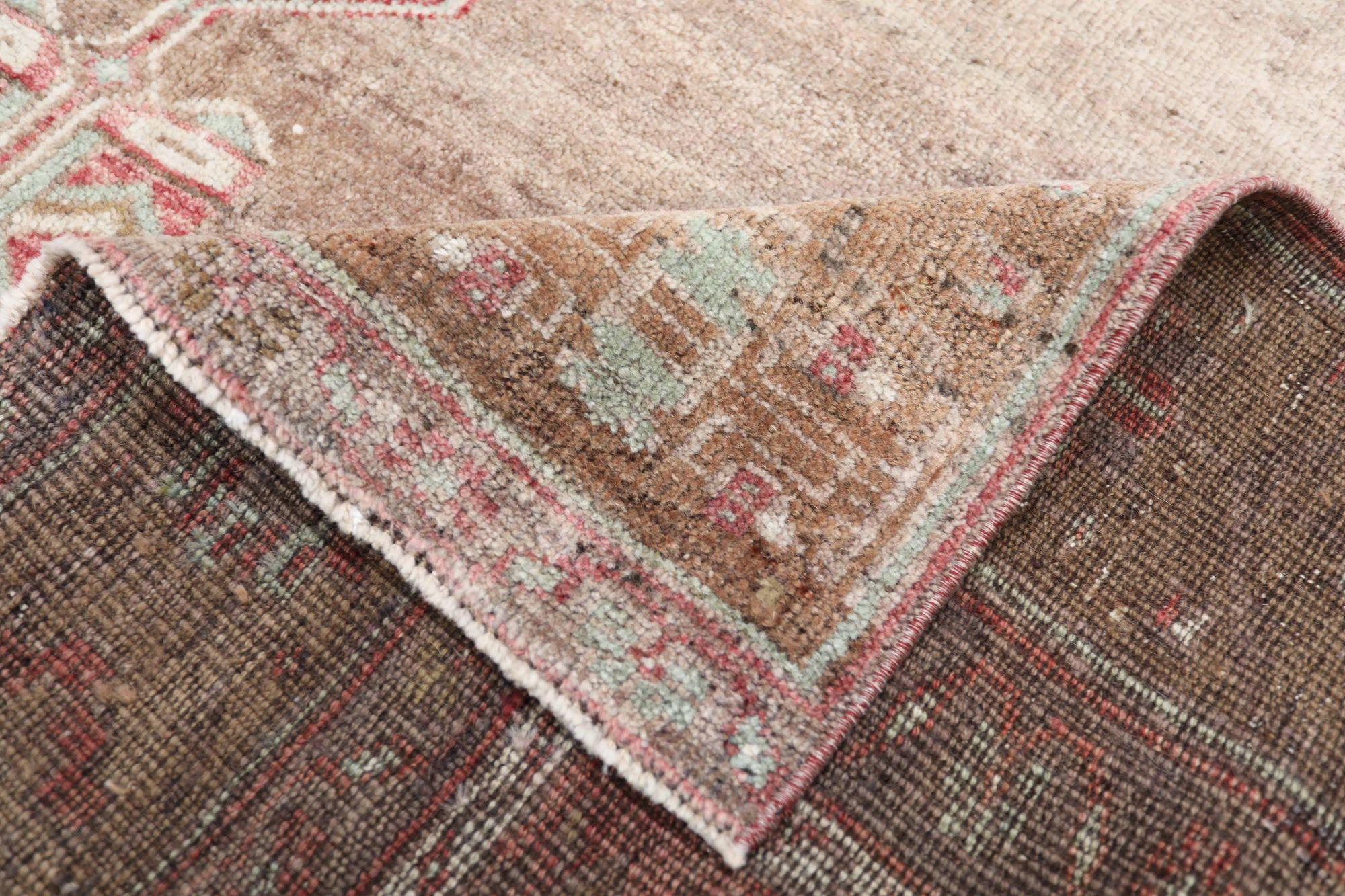 Türkei Anatoly Area Rugs - Wolle Brown Red Design - 93066 (20. Jahrhundert) im Angebot