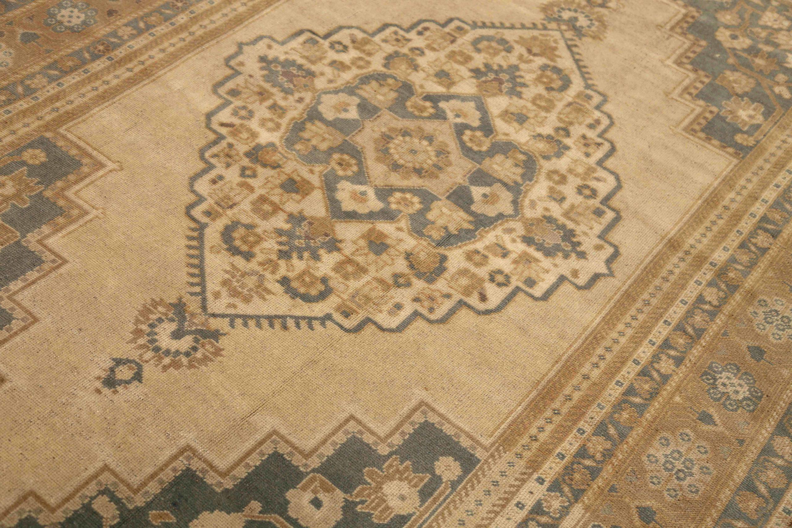 Türkische Anatoly-Teppiche - Wolle Grau Elfenbein Orange Design - 92918 im Zustand „Hervorragend“ im Angebot in Dallas, TX