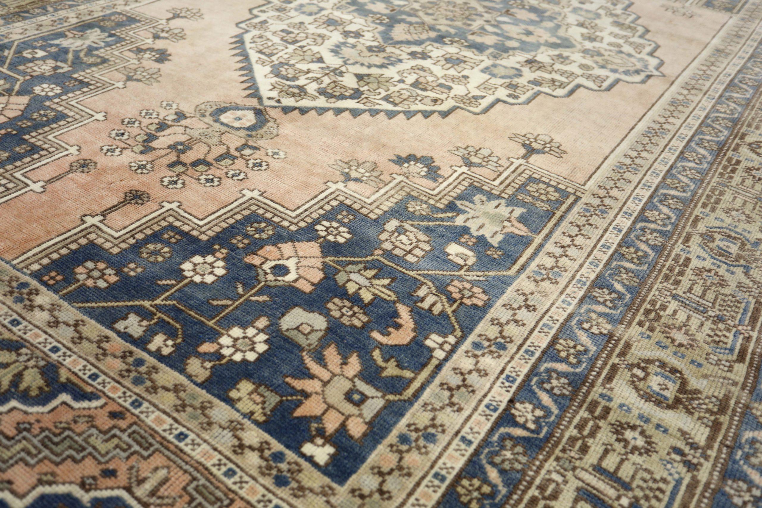 Türkische Anatoly-Teppiche - Wolle Grau Elfenbein Rosa Design - 93137 im Zustand „Hervorragend“ im Angebot in Dallas, TX