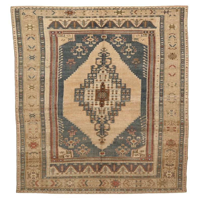 Türkische Anatoly-Teppiche - Wolle Grau Elfenbein Rot Design - 92841