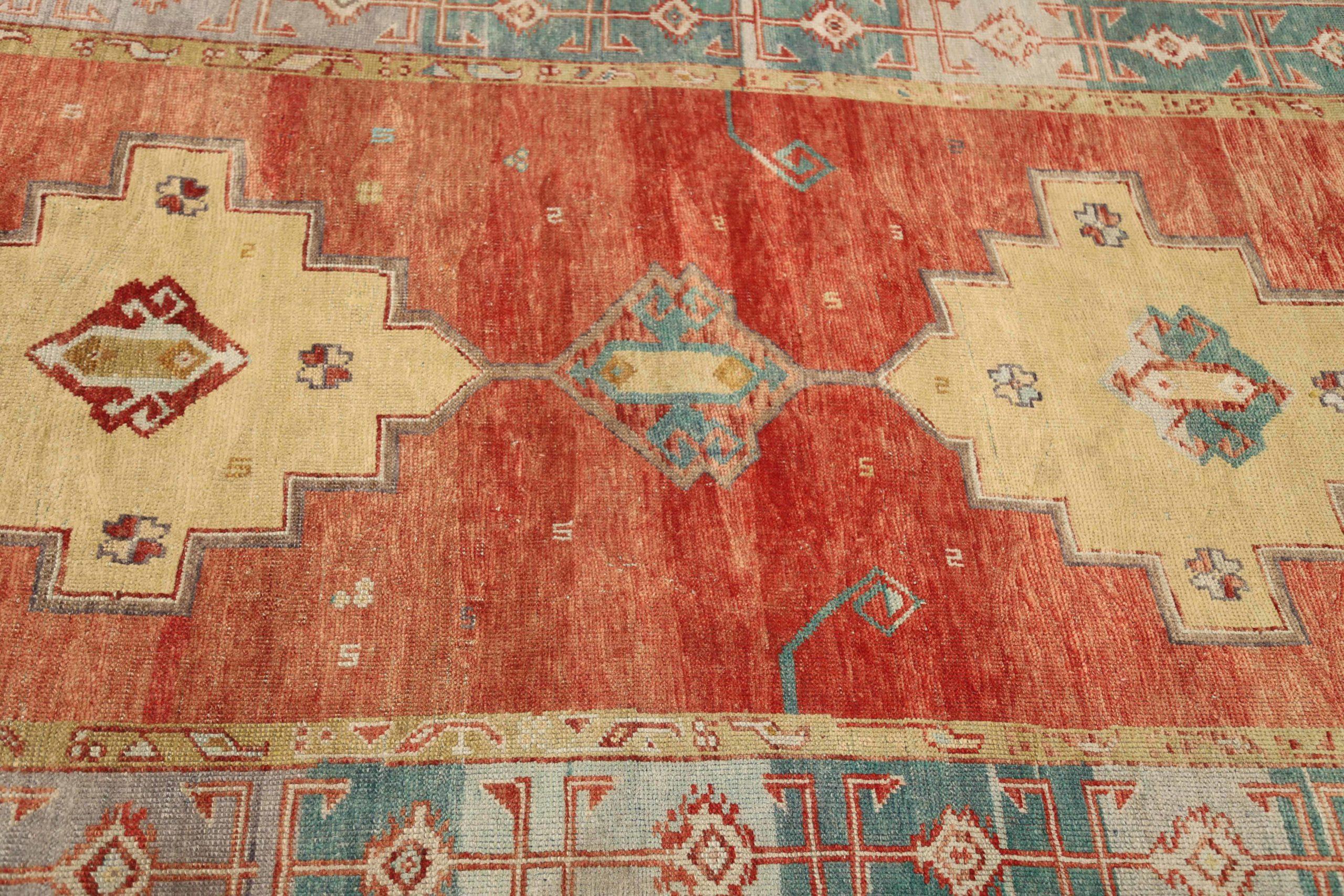 Türkei Anatoly Bereich Teppiche - Wolle Grün Elfenbein Rot Gelb Design - 92912 im Zustand „Hervorragend“ im Angebot in Dallas, TX