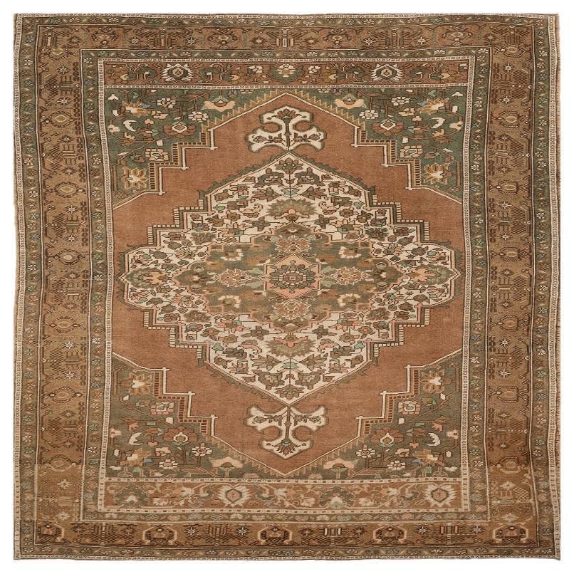 Türkische Anatoly-Teppiche - Wolle Grün Elfenbein Terrakotta Design - 92931
