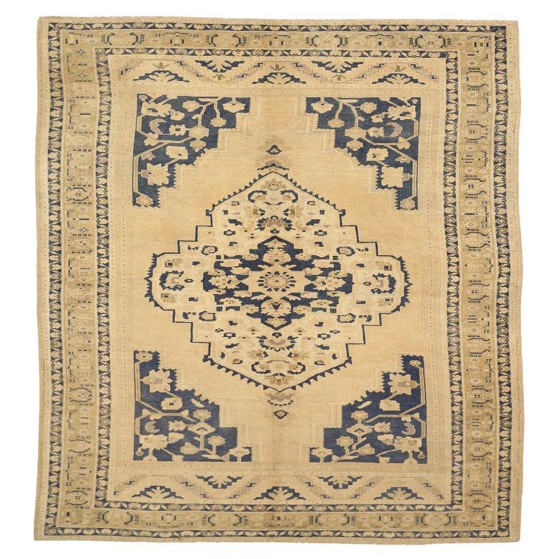 Türkische Anatoly-Teppiche - Wolle Elfenbein Marineblau Design - 92837