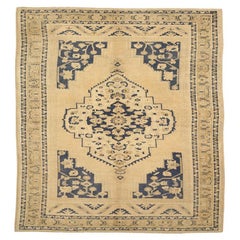 Türkische Anatoly-Teppiche - Wolle Elfenbein Marineblau Design - 92837