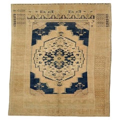 Türkische Anatoly-Teppiche - Wolle Elfenbein Marineblau Design - 92843