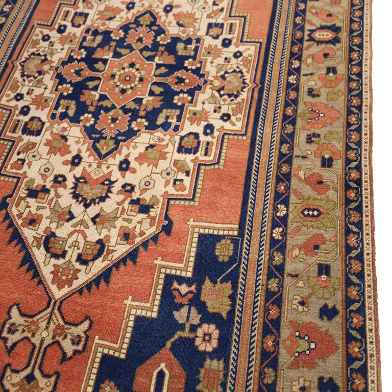 Türkische Anatoly-Teppiche - Wolle Elfenbein Marineblau Blau Rosa Design - 93007 (20. Jahrhundert) im Angebot