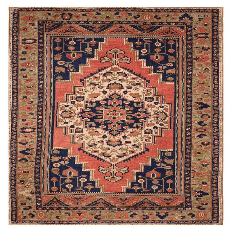 Türkische Anatoly-Teppiche - Wolle Elfenbein Marineblau Blau Rosa Design - 93007