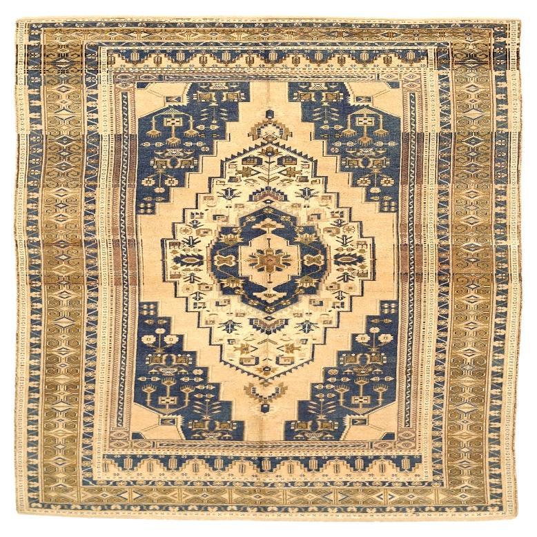 Türkei Anatoly Bereich Teppiche - Wolle Elfenbein Marineblau Gelb Design - 92820