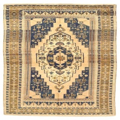 Türkei Anatoly Bereich Teppiche - Wolle Elfenbein Marineblau Gelb Design - 92820
