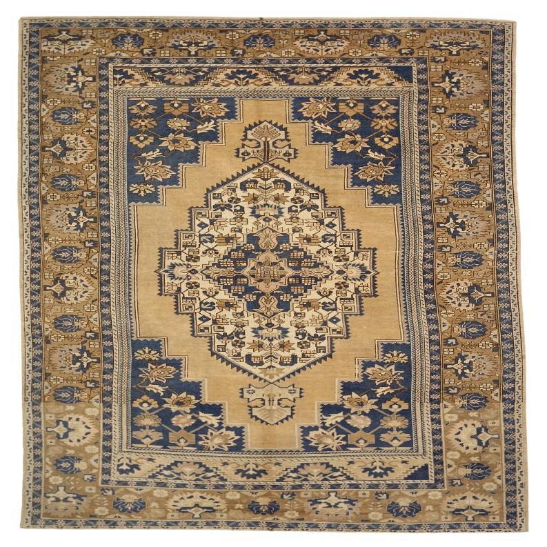 Türkei Anatoly Bereich Teppiche - Wolle Elfenbein Marineblau Gelb Design - 92829