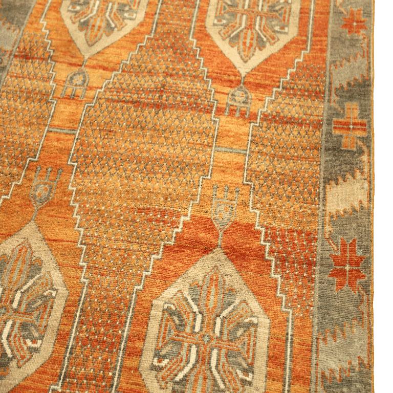 Türkische Anatoly-Teppiche - Wolle Elfenbein Orange Rot Design - 92938 (20. Jahrhundert) im Angebot