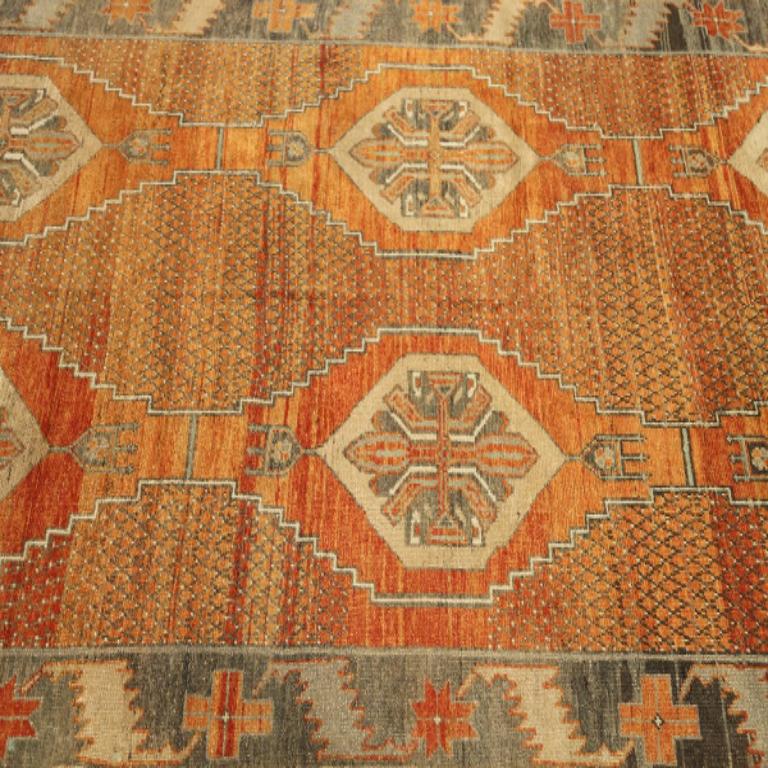 Türkische Anatoly-Teppiche - Wolle Elfenbein Orange Rot Design - 92938 im Angebot 1