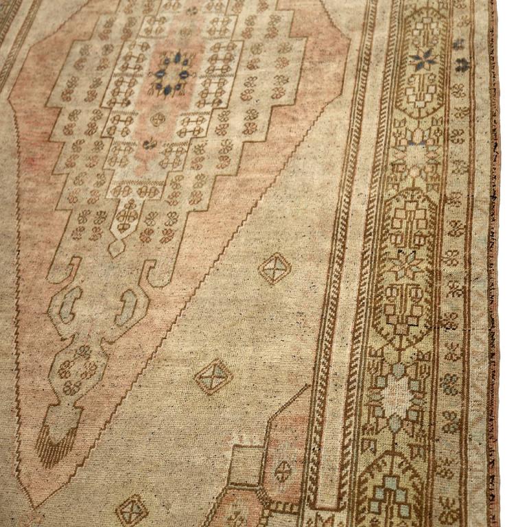 Türkische Anatoly-Teppiche - Wolle Elfenbein Rosa Design - 93005 (20. Jahrhundert) im Angebot
