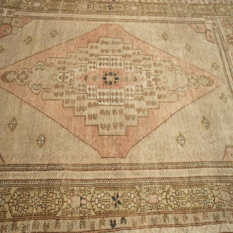 Türkische Anatoly-Teppiche - Wolle Elfenbein Rosa Design - 93005 im Angebot 1