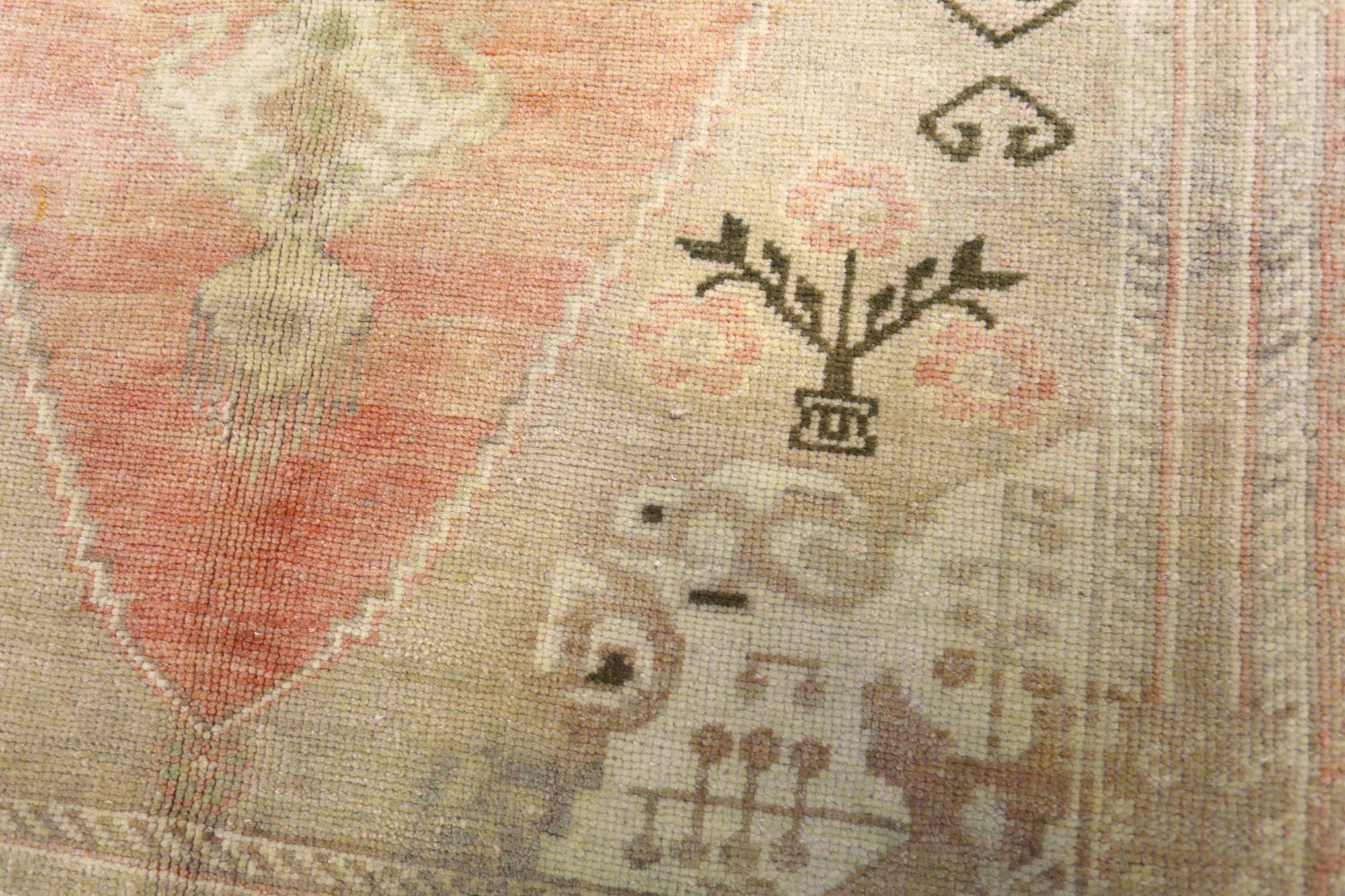 Turkey Anatoly-Teppiche - Wolle Elfenbein Rosa Taupe Design - 93055 (Türkisch) im Angebot