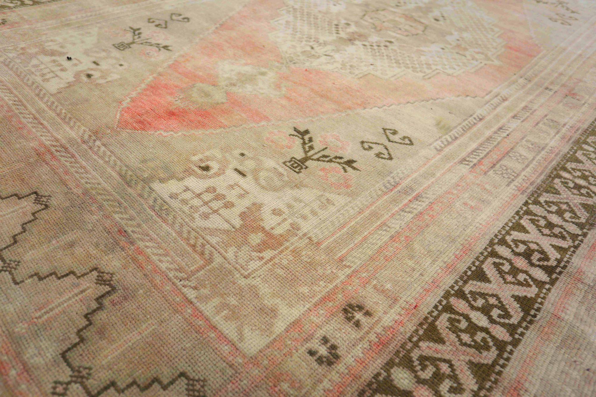 Turkey Anatoly-Teppiche - Wolle Elfenbein Rosa Taupe Design - 93055 im Zustand „Hervorragend“ im Angebot in Dallas, TX