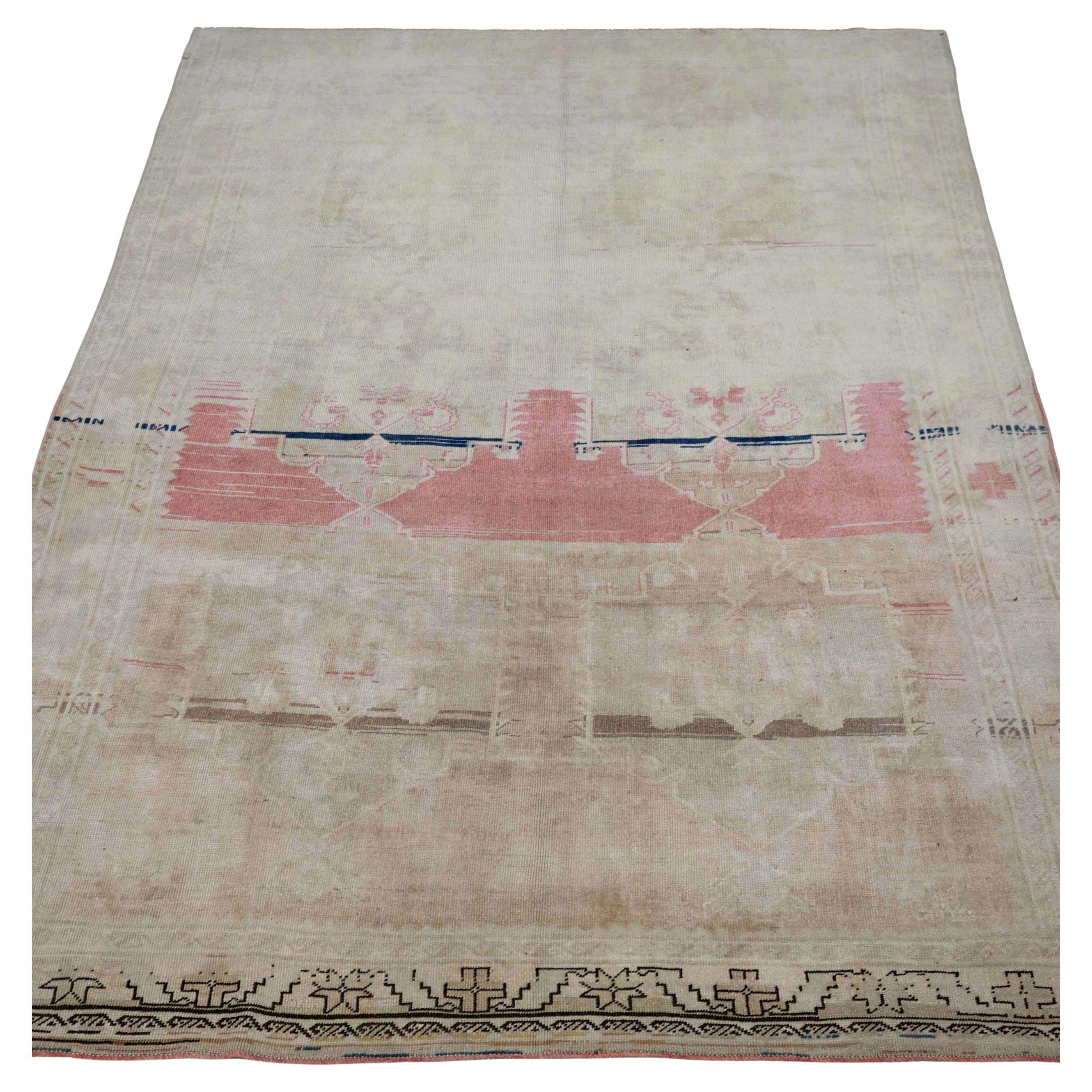 Turkey Anatoly-Teppiche - Wolle Elfenbein Rosa Taupe Design - 93108