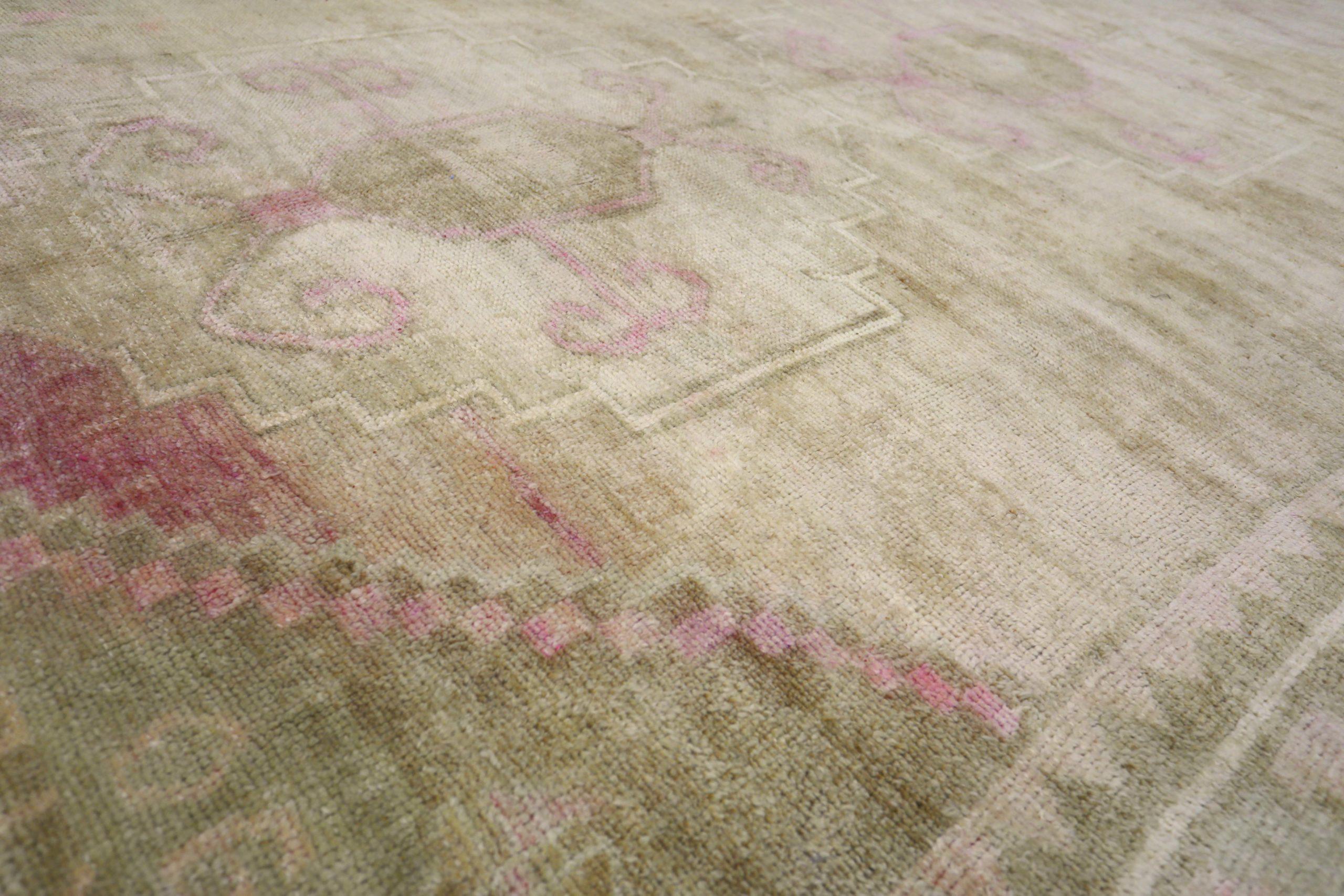 Turkey Anatoly-Teppiche - Wolle Elfenbein Rosa Taupe Design - 93152 (Türkisch) im Angebot