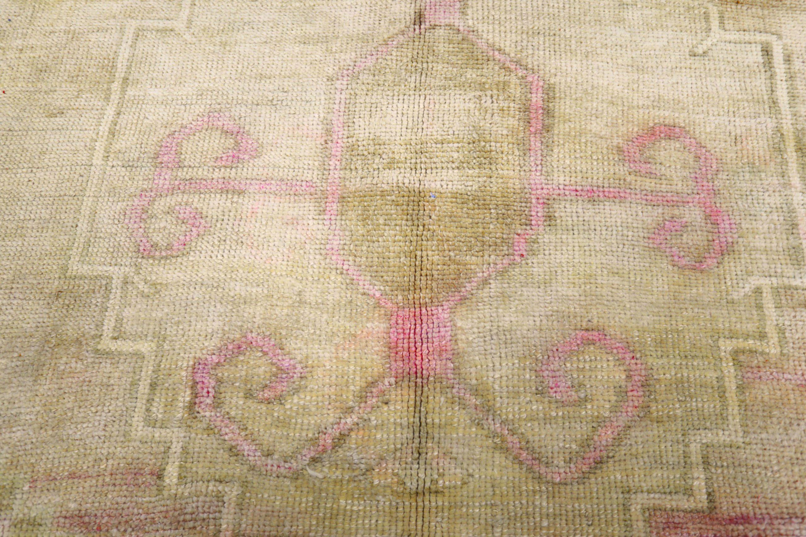 Turkey Anatoly-Teppiche - Wolle Elfenbein Rosa Taupe Design - 93152 im Zustand „Hervorragend“ im Angebot in Dallas, TX