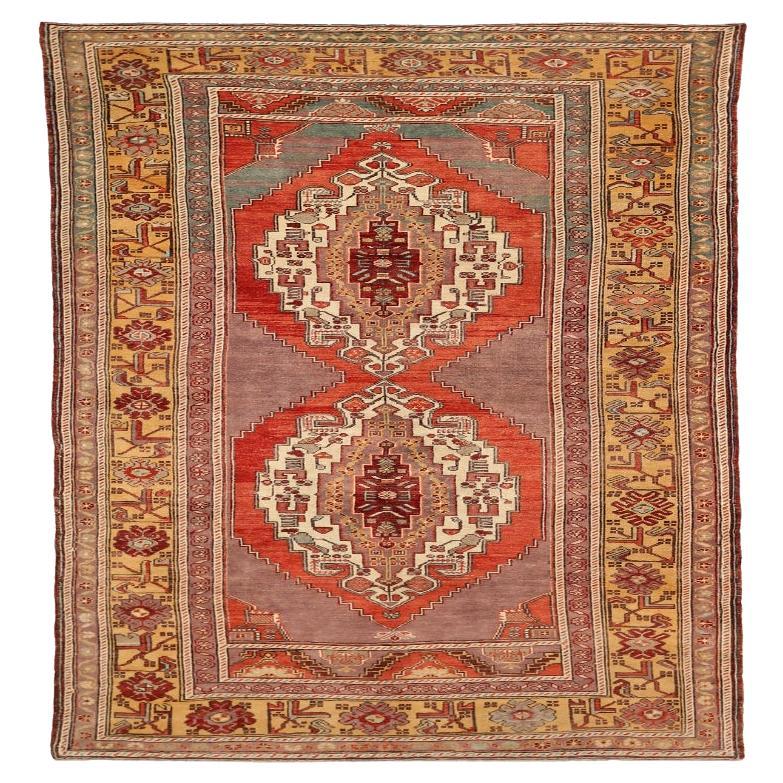 Türkei Anatoly Bereich Teppiche - Wolle Elfenbein Purpel Rot Gelb - 92815