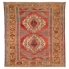 Türkei Anatoly Bereich Teppiche - Wolle Elfenbein Purpel Rot Gelb - 92815