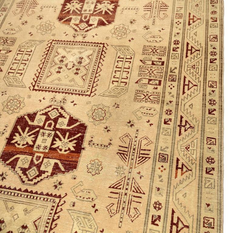Türkei Anatoly Bereich Teppiche - Wolle Elfenbein Rot Gelb Design - 92965 im Zustand „Hervorragend“ im Angebot in Dallas, TX