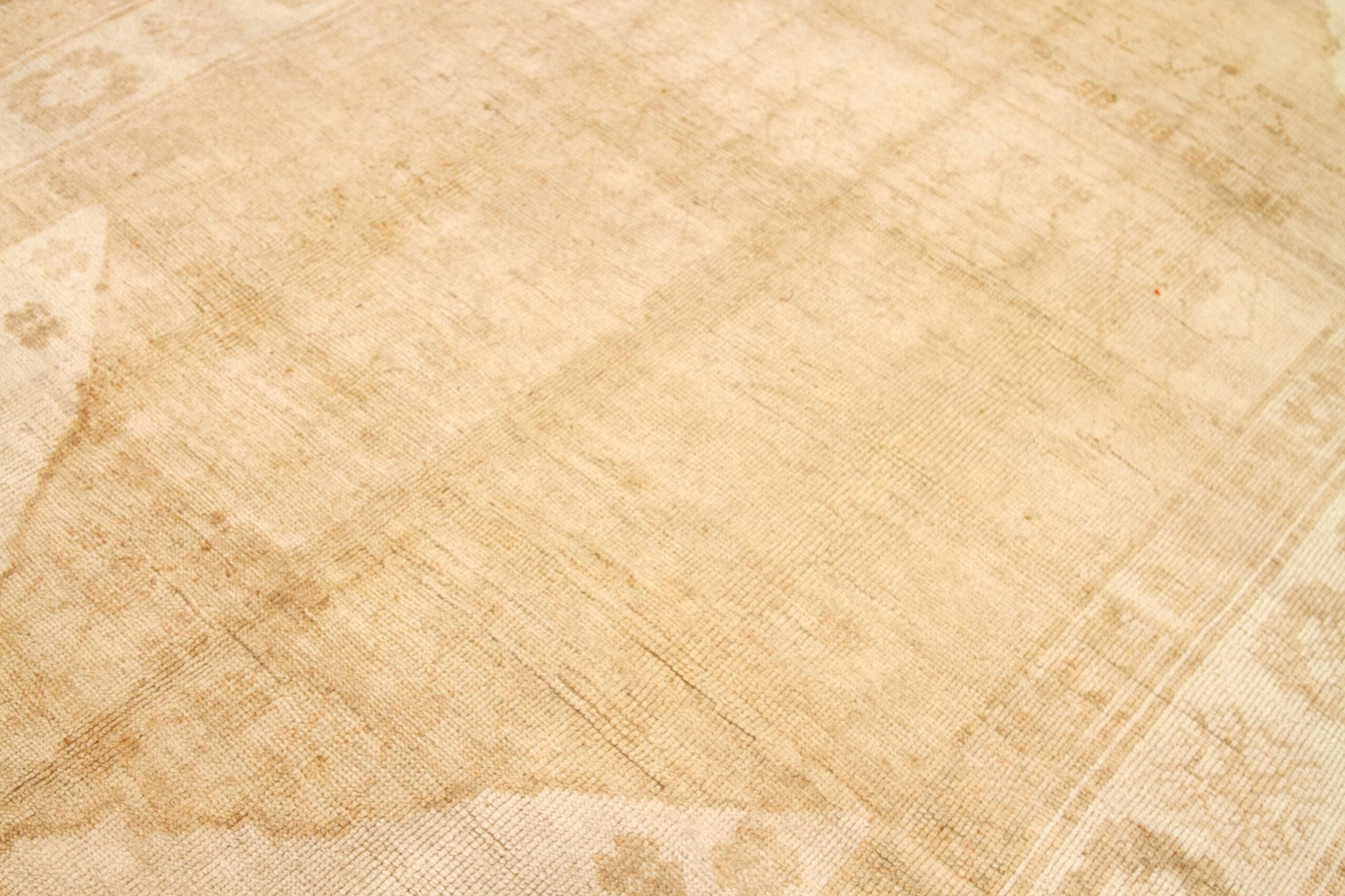 Türkische Anatoly-Teppiche - Wolle Elfenbein Taupe Design - 92677 (20. Jahrhundert) im Angebot