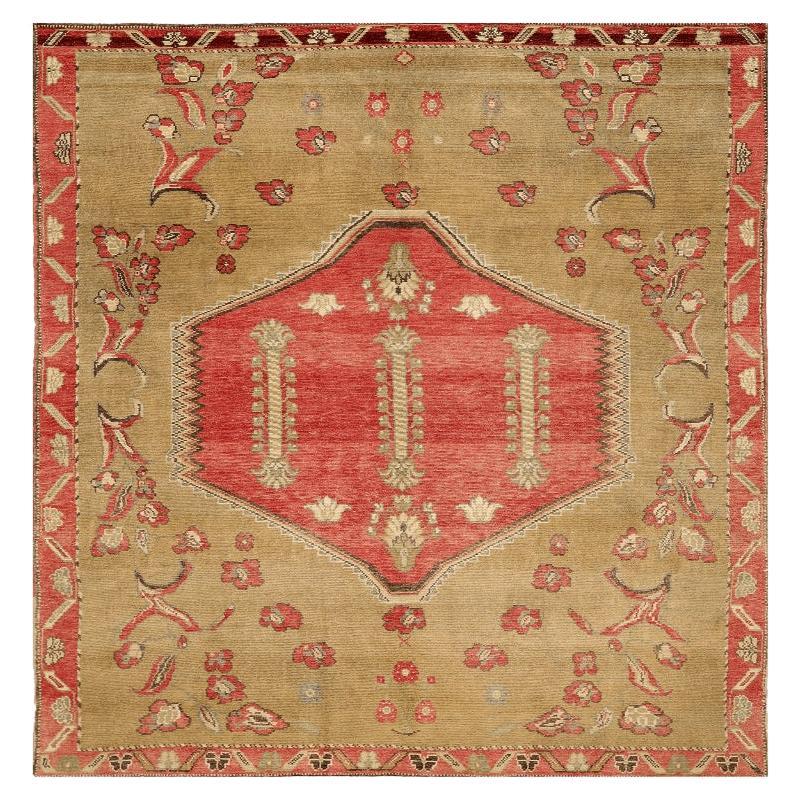 Turkey Anatoly-Teppiche aus der Türkei - Wolle in Rot und Taupe mit Muster - 92947