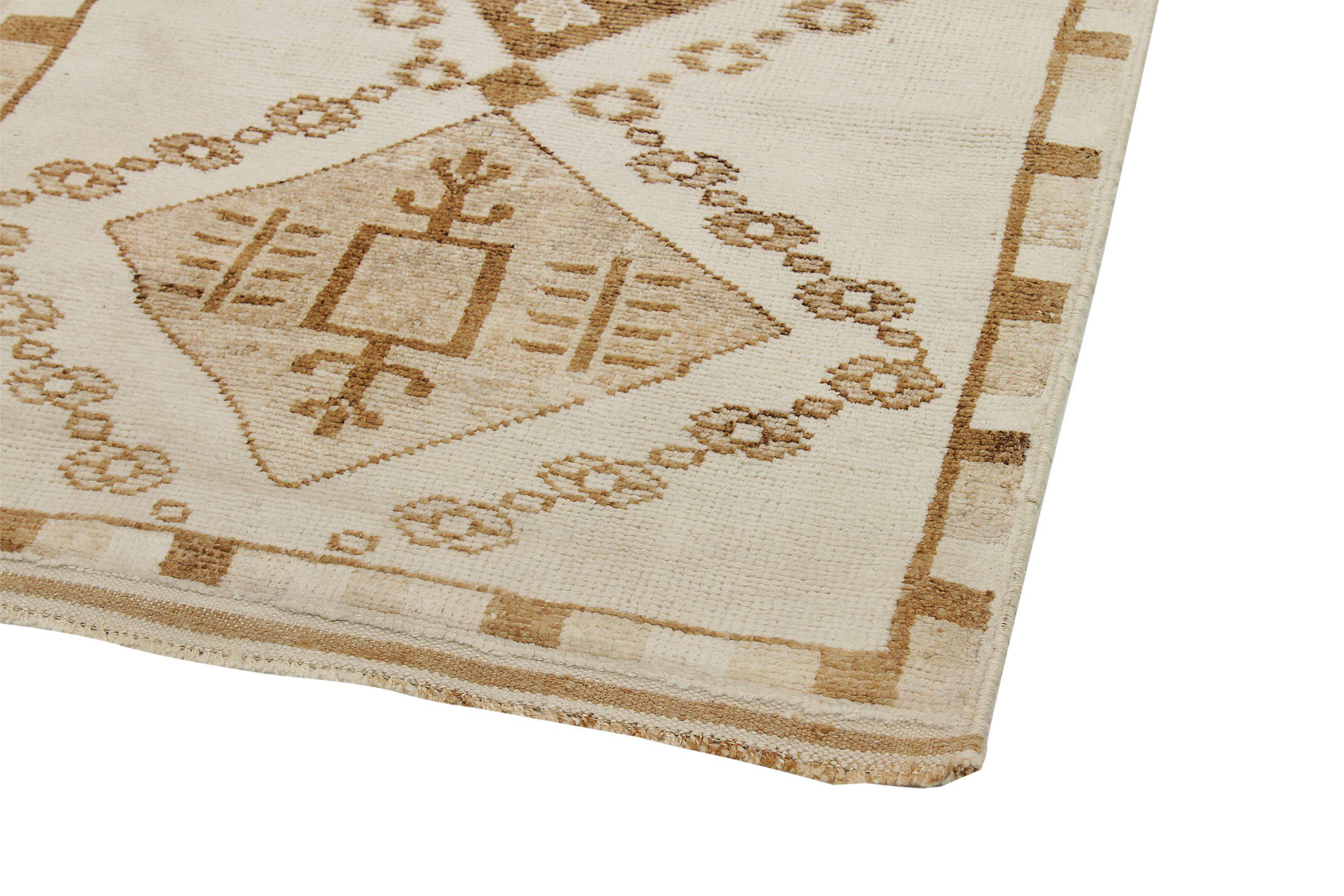 Türkei Anatoly Läufer Teppich CIRCA 1940 - Wolle Braun Elfenbein Design - 92535 (Türkisch) im Angebot