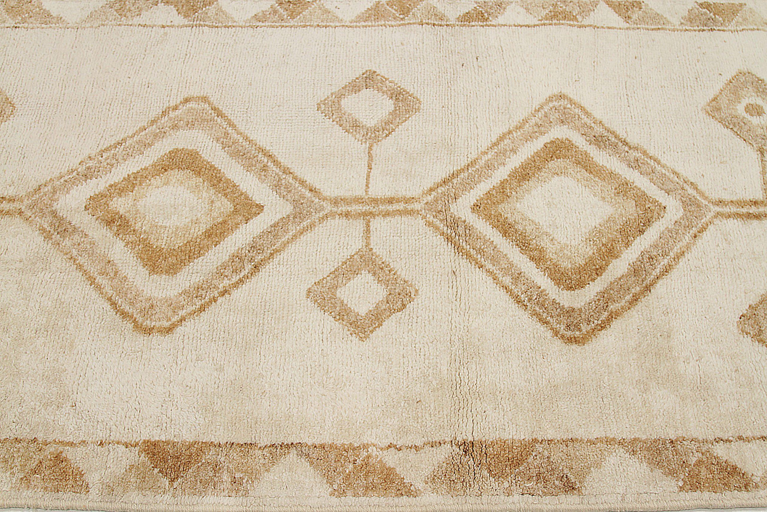 Türkei Anatoly Läufer Teppich CIRCA 1940 - Wolle Braun Elfenbein Gelb Design - 92536 (19. Jahrhundert) im Angebot