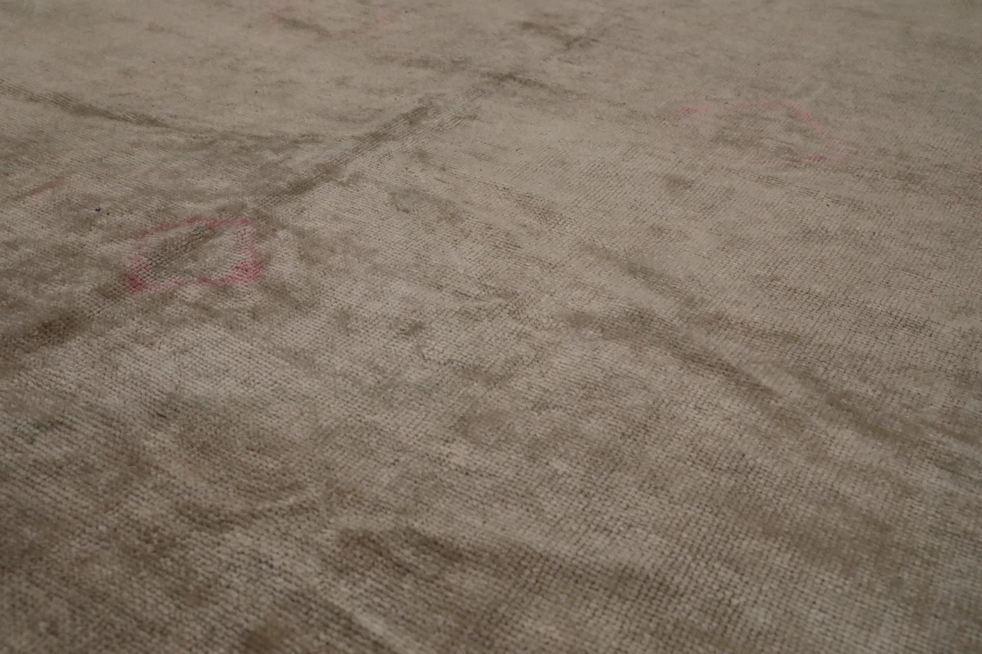 Tribale Tappeto Anatoly Runner Turchia Circa 1940 - Lana Avorio Rosa Taupe Design - 92851 in vendita