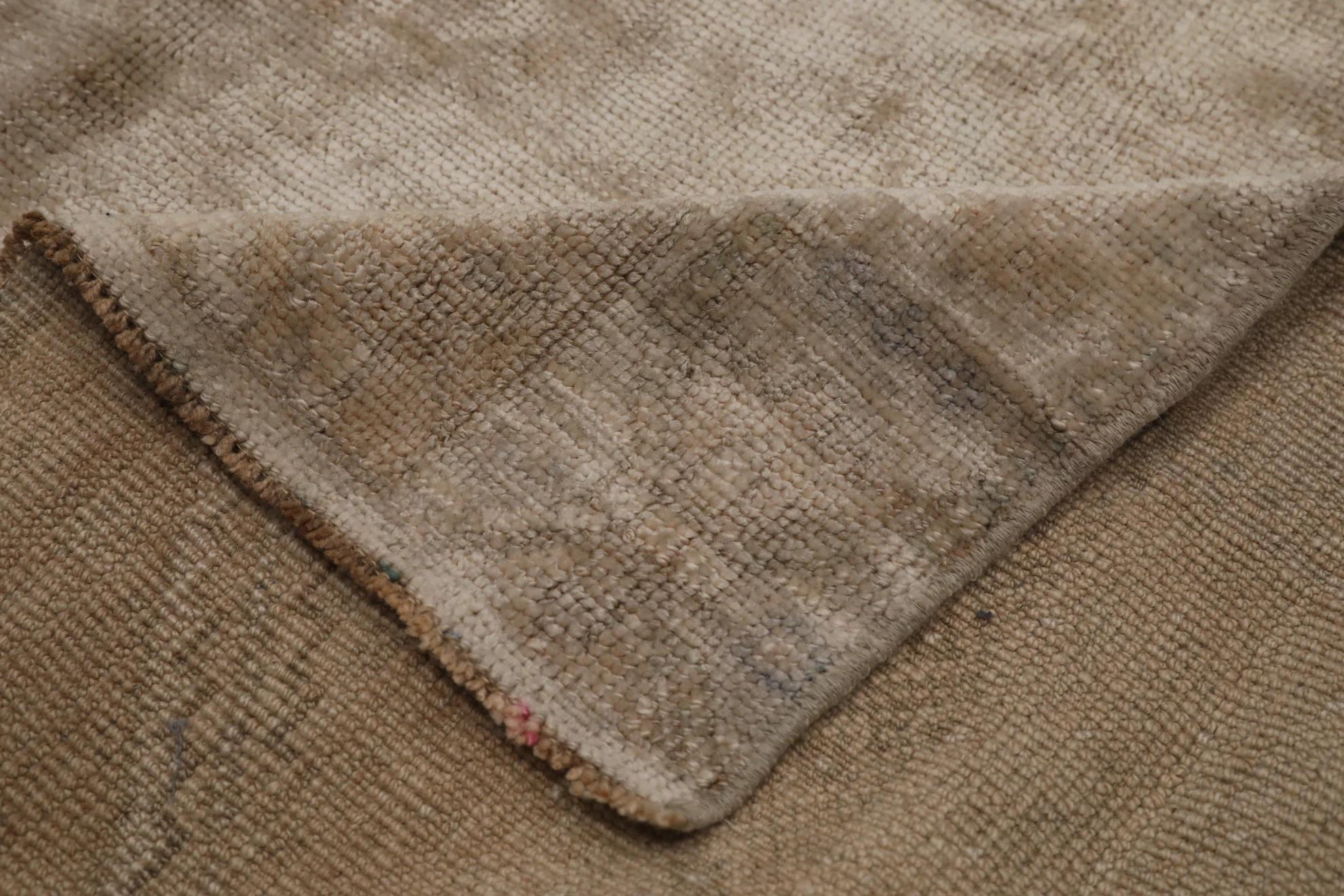 Turco Tappeto Anatoly Runner Turchia Circa 1940 - Lana Avorio Rosa Taupe Design - 92851 in vendita