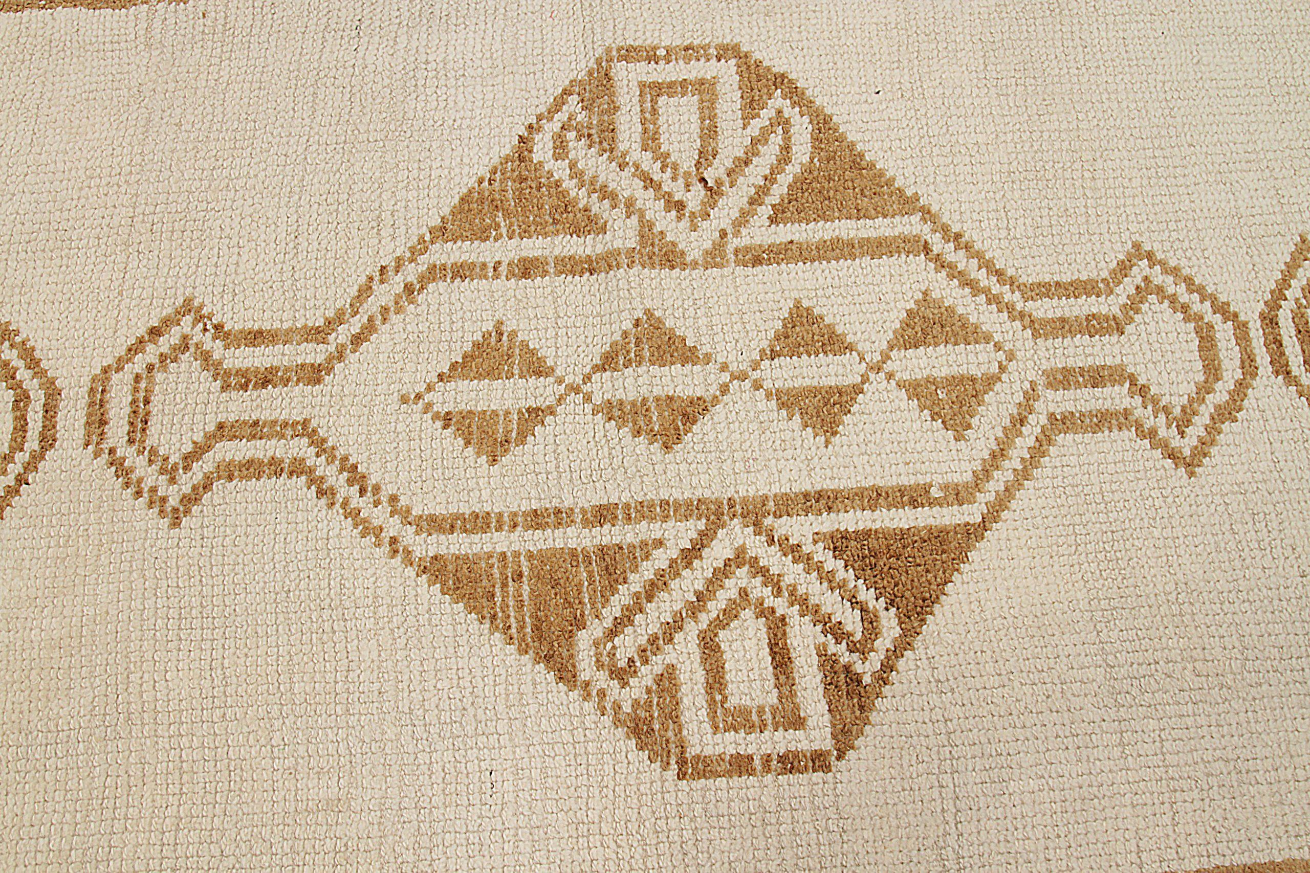 Türkei Anatoly Läufer Teppich CIRCA 1940 - Wolle Elfenbein Gelb Design - 92537 (20. Jahrhundert) im Angebot