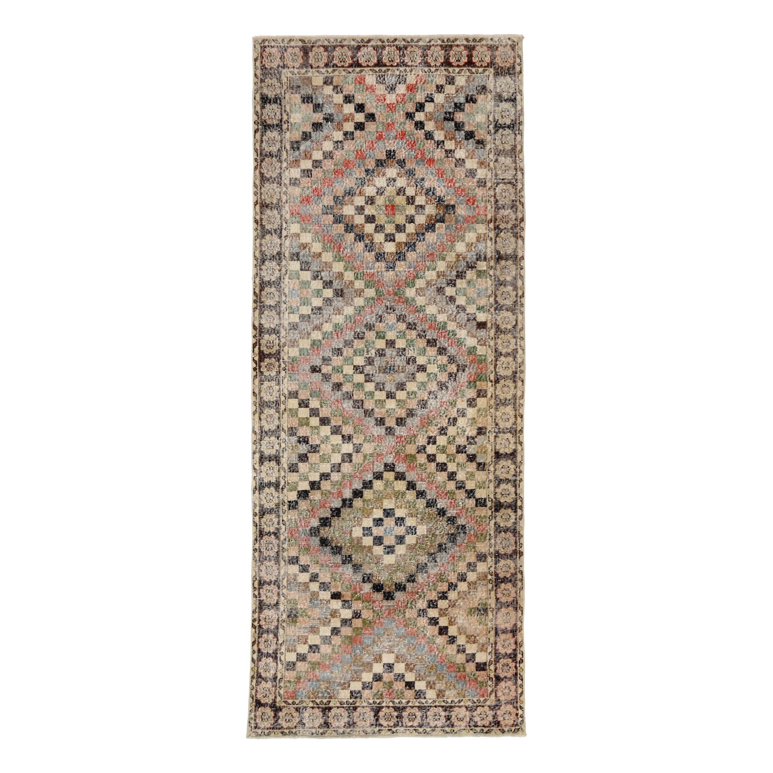 Tappeto Anatoly Runner - Lana Nero Blu Verde Avorio Rosso - 93190