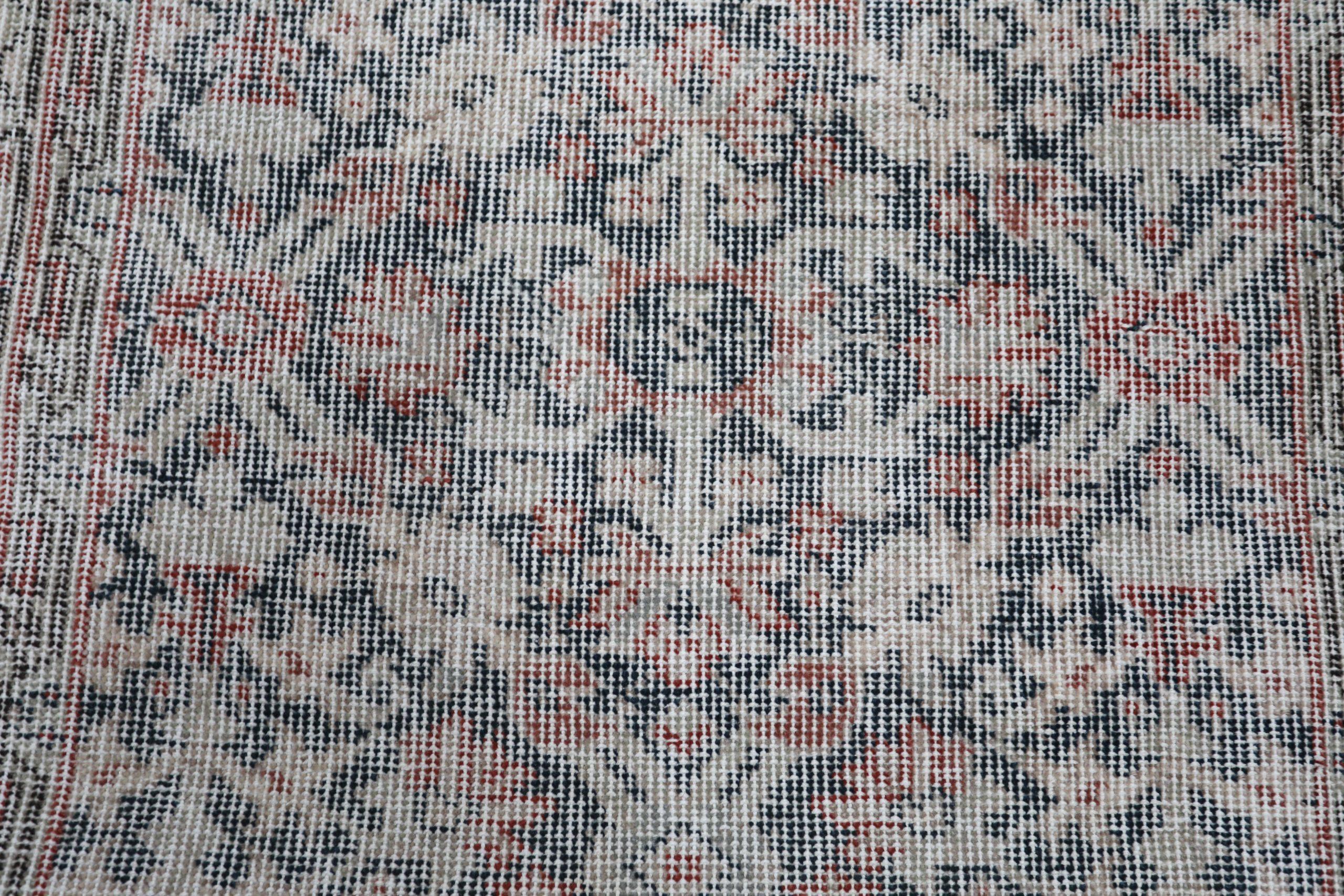 Turco Tappeto Runner Turkey Anatoly - Lana Nero Avorio Rosso Design - 93251 in vendita