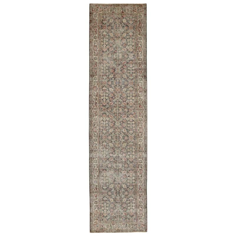 Tappeto Runner Turkey Anatoly - Lana Nero Avorio Rosso Design - 93251