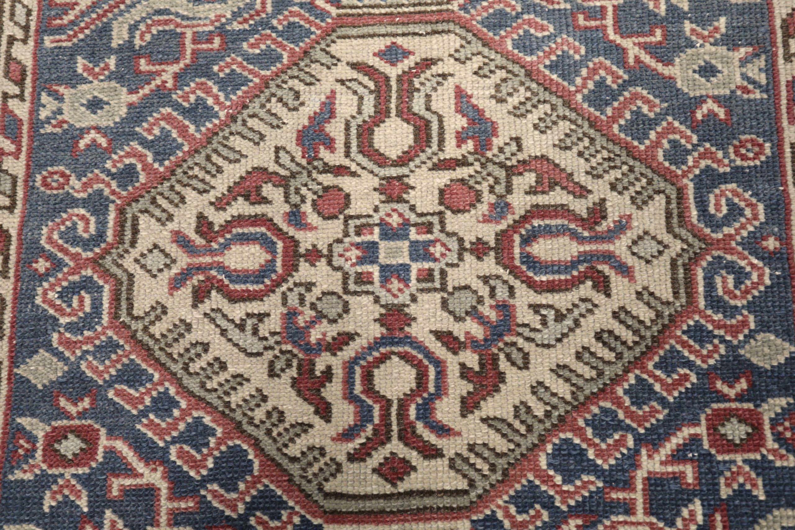 Turco Tappeto Runner Turkey Anatoly - Lana Nero Avorio Rosso Design - 93255 in vendita