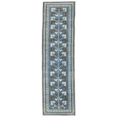 Tapis de course Turkey Anatoly - Laine Bleu Brown Ivory Design - 93254