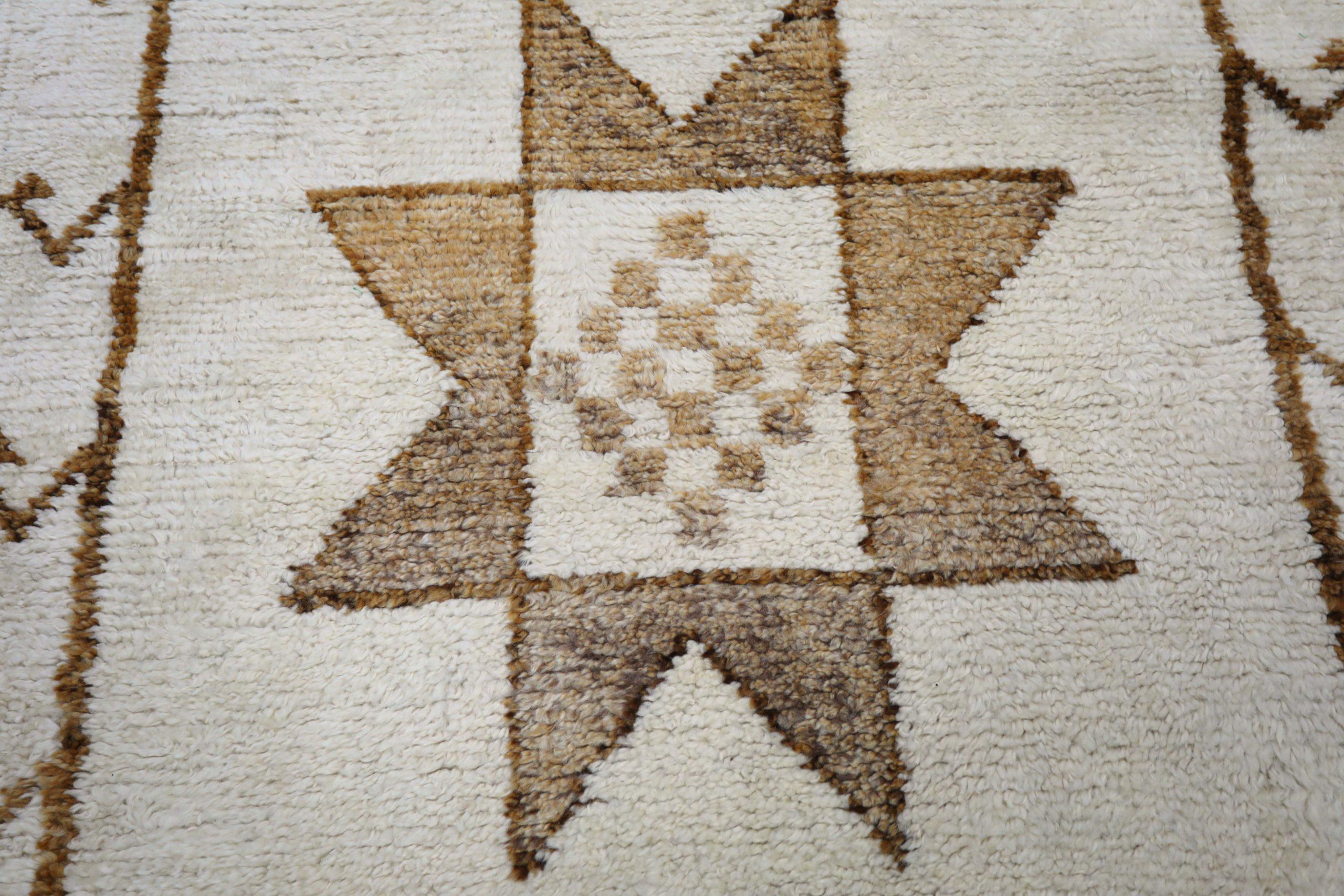 Türkei Anatoly Läufer Teppich - Wolle Braun Elfenbein Design - 93194 im Zustand „Hervorragend“ im Angebot in Dallas, TX
