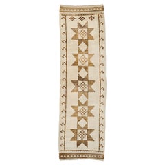 Türkei Anatoly Läufer Teppich - Wolle Braun Elfenbein Design - 93194