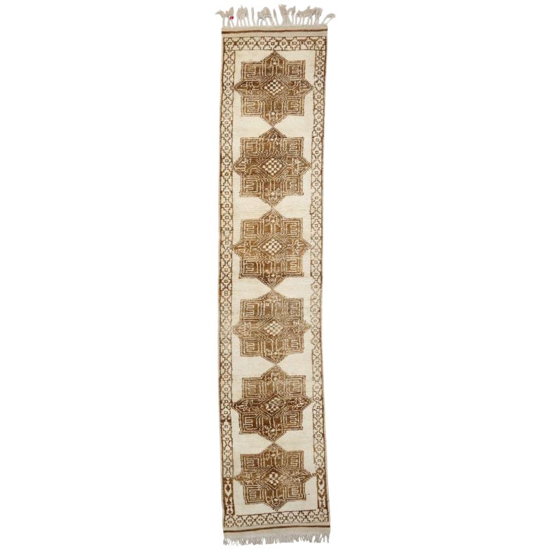 Türkei Anatoly Läufer Teppich - Wolle Braun Elfenbein Design - 93202