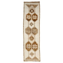Türkei Anatoly Läufer Teppich - Wolle Braun Elfenbein Design - 93203